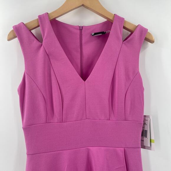 MAISON TARA Dress Size 4 Savanah Midi Cut Out Crepe Fit & Flare Wedding NWT - Picture 8 of 16